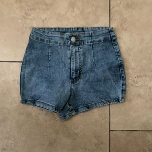 high rise jean shorts